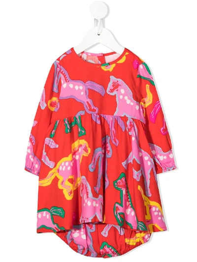 Shop Stella Mccartney Horse Print Dress In Red