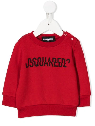Dsquared2 Split Logo-print Sweatshirt In Red