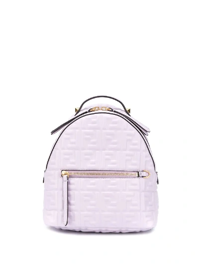 Shop Fendi Ff-print Backpack In Purple