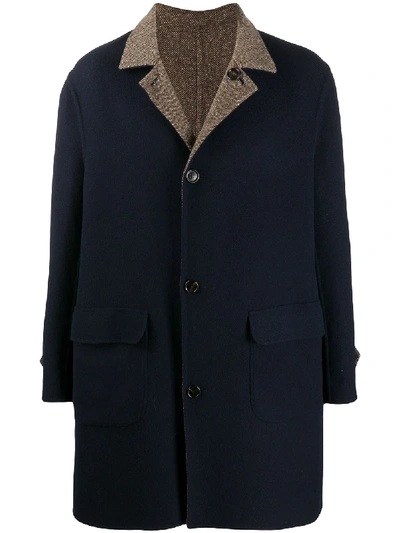 Shop Brunello Cucinelli Reversible Single-breasted Coat In Blue