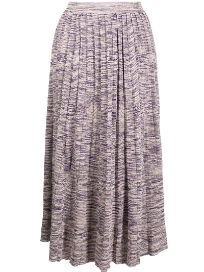 Shop Ulla Johnson Marlie Pleated Knit Skirt In Purple