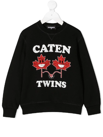 Dsquared2 Motif-print Sweatshirt In Black