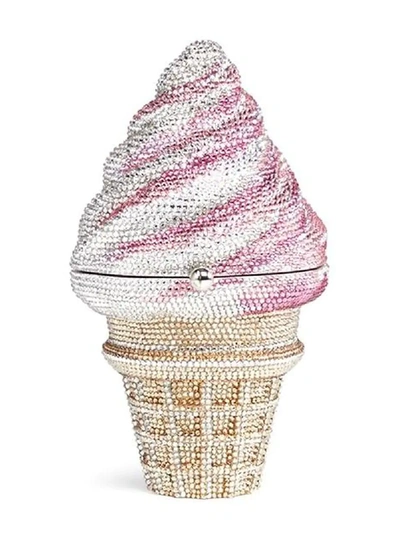 Shop Judith Leiber Ice Cream Crystal Shoulder Bag In Multicolour