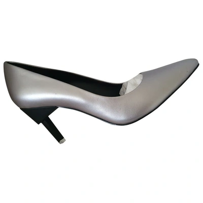 Pre-owned Calvin Klein Leather Heels In Silver