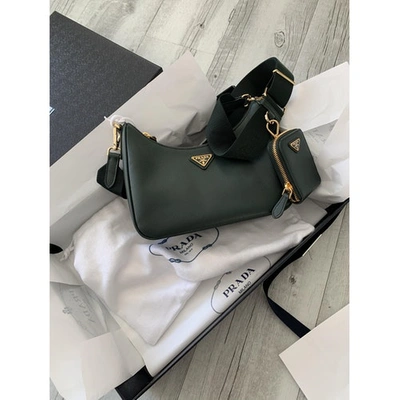 Pre-owned Prada Re-edition Green Leather Handbag