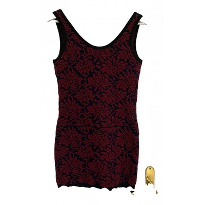 Pre-owned Marc Jacobs Cashmere Mini Dress In Burgundy