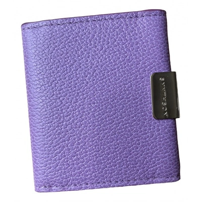 Pre-owned Smythson Purple Leather Wallet