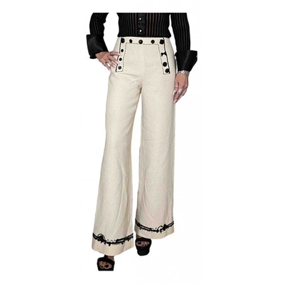 Pre-owned Moschino Beige Wool Trousers