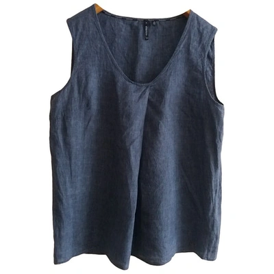 Pre-owned Woolrich Linen Vest In Blue