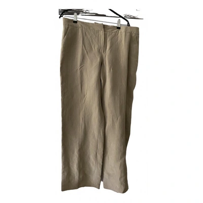 Pre-owned Armani Collezioni Beige Cotton Trousers