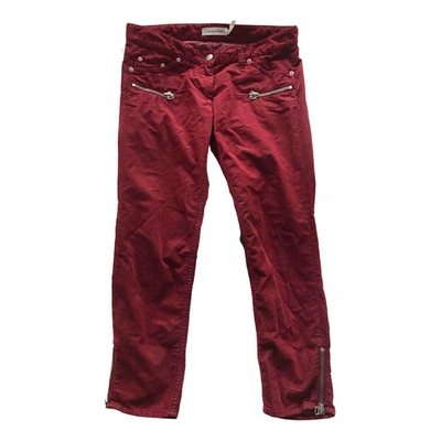 Pre-owned Isabel Marant Étoile Burgundy Cotton Trousers