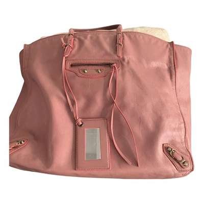 Pre-owned Balenciaga Papier Pink Leather Handbag