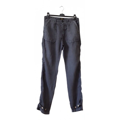 Pre-owned Diesel Linen Large Pants In Anthracite