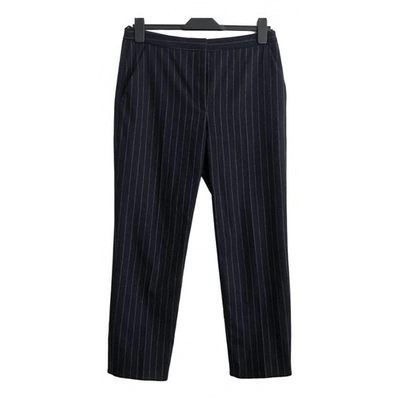 Pre-owned Alexander Mcqueen Wool Trousers In Navy