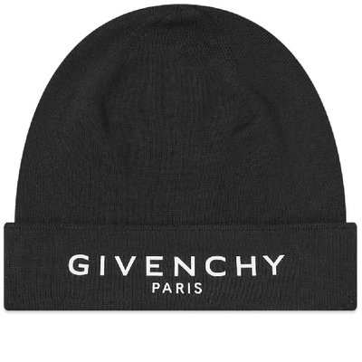 Shop Givenchy Text Logo Beanie In Black