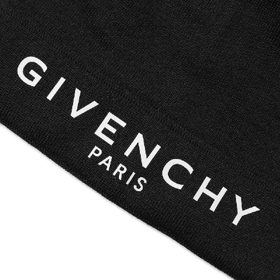 Shop Givenchy Text Logo Beanie In Black