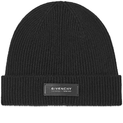 Shop Givenchy Patch Logo Beanie In Black