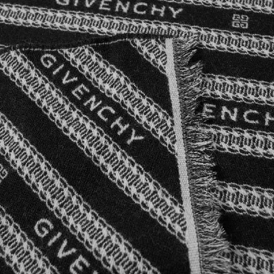 Shop Givenchy Chain Jacquard Logo Scarf In Black