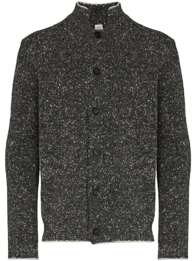 Shop Eleventy High-neck Buttoned Cardigan In Grey