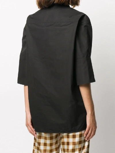 Shop Jil Sander Cropped Sleeve Shirt In Black