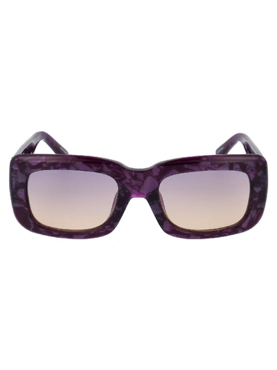 Shop Attico Sunglasses In Purple Pearl/ Gold/ Sunset Grad