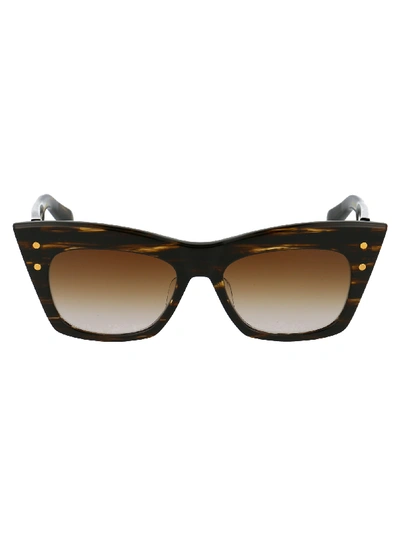 Shop Balmain Sunglasses In Dark Brown Swirl Gold W/dark Brown To Clear Ar