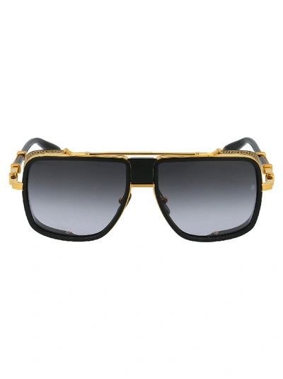 Shop Balmain Sunglasses In Gold Black Gold Dark Grey To Clear Ar