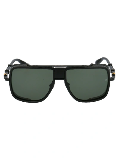 Shop Balmain Sunglasses In Matte Black Black Urushi Gun Metal W/g Ar