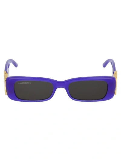 Shop Balenciaga Sunglasses In Violet Gold Grey
