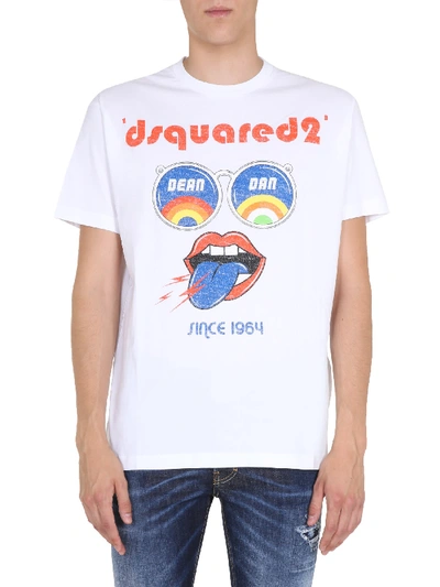 Shop Dsquared2 Round Neck T-shirt In Bianco