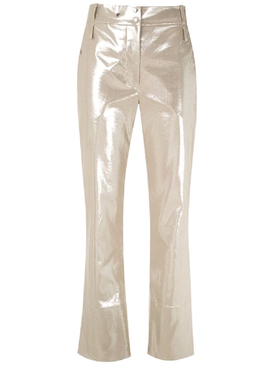 Shop Gloria Coelho Metallic Cropped Trousers
