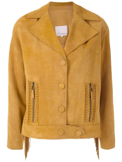 Shop Nk Leather Fran Jacket In Yellow