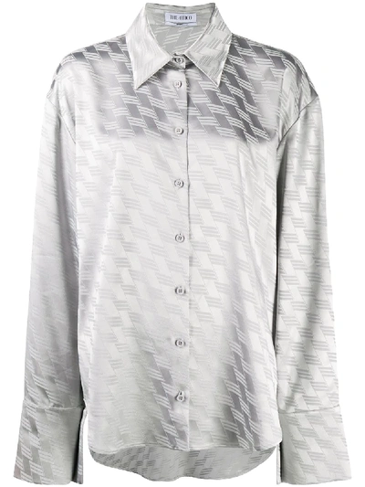 Shop Attico Geometric-print Oversized Shirt In Grey