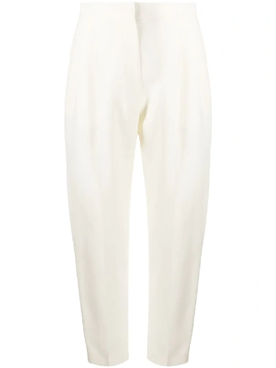 Shop Alexander Mcqueen Tapered Cropped Trousers In Neutrals