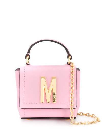 Shop Moschino Leather Mini Bag In Pink