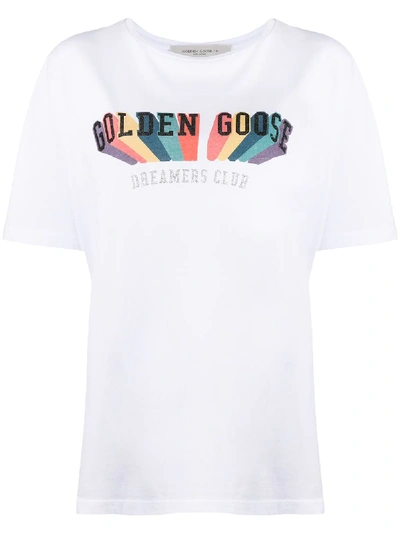 Shop Golden Goose Logo Printed T-shirt In White