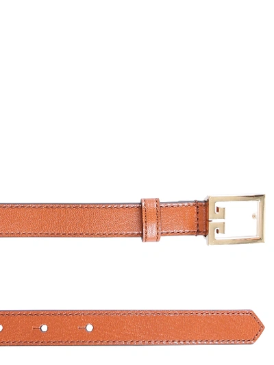 Shop Givenchy Double G Belt In Brown