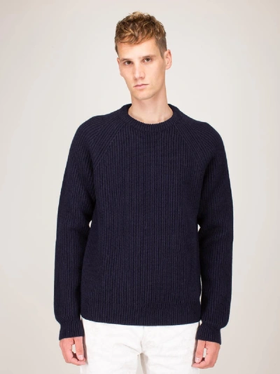 Shop Maison Margiela Marine Knit Sweater In Blue