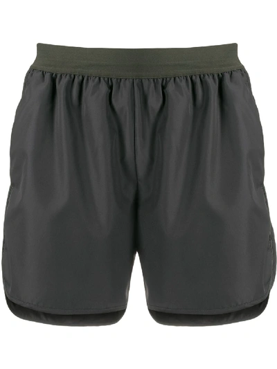 Shop Thom Browne Flyweight Tech 4-bar Running Shorts In Grey