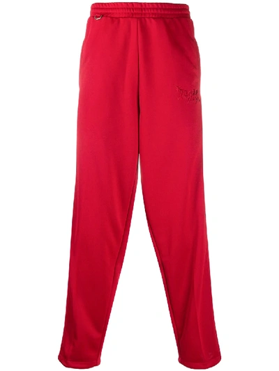Shop Doublet Embroidered Detail Track Trousers In Red
