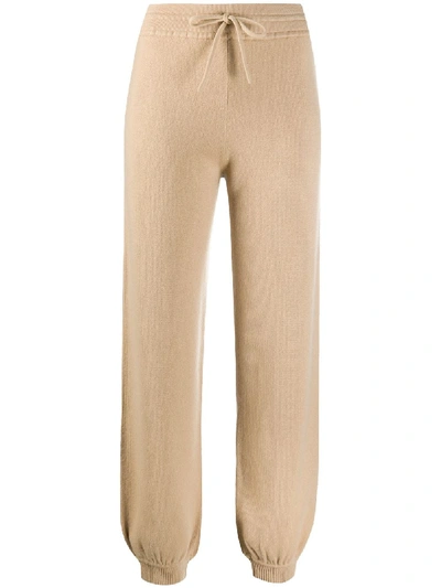 Shop Chloé Tapered Knitted Track Pants In Neutrals
