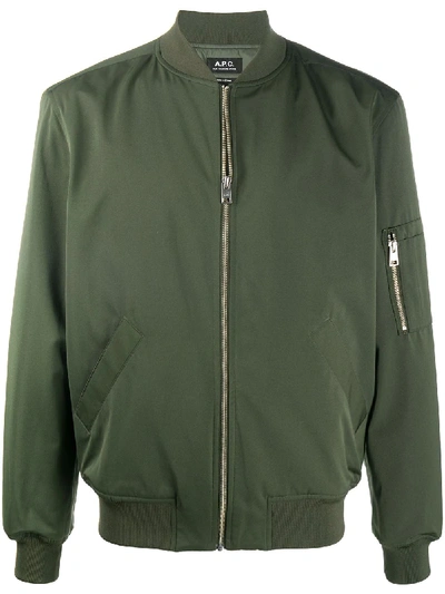 Shop A.p.c. Jac Bomber Jacket In Green