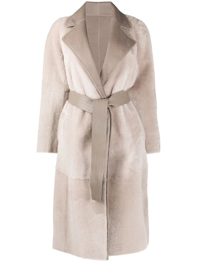 Shop Blancha Reversible Wrap Coat In Grey