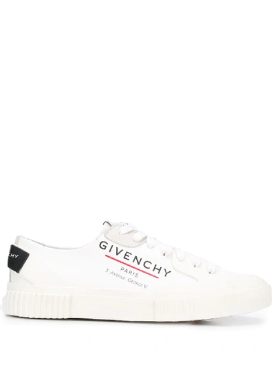 Shop Givenchy Logo Print Low-top Sneakers In White