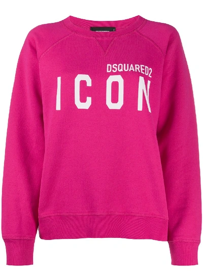 Shop Dsquared2 Icon Crew Neck Sweatshirt In Pink