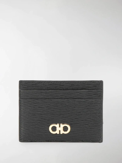 Shop Ferragamo Gancini Cardholder Wallet In Black