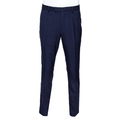 Pre-owned Gucci Navy Blue Wool Blend 70s Tailored Trousers L