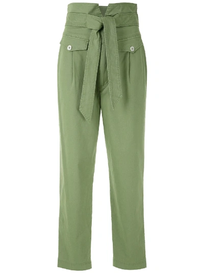 Shop Nk Twill Washed Bree Trousers In Green