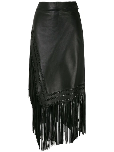 Shop Nk Leather Mestico Fay Midi Skirt In Black