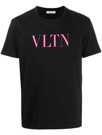 Shop Valentino Vltn Print T-shirt In Black